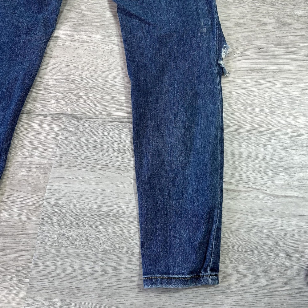 Free People Skinny Jeans Womens 24 Blue Dark Wash Ripped Knees Stretch Denim - Picture 6 of 15